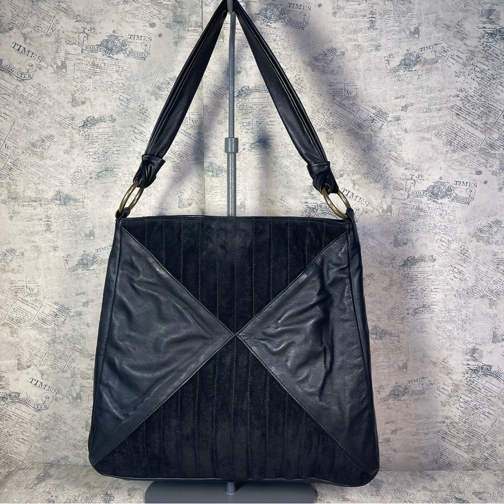 Goldenbleu Suede & Leather Tote Bag Large Shoulder Bag Designer Carryall